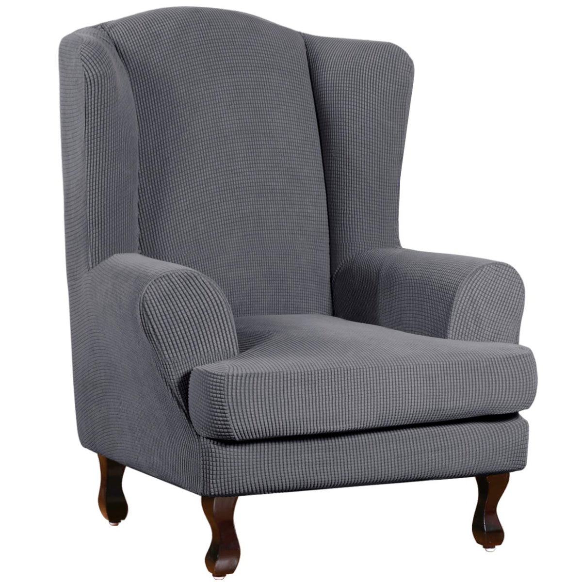 Turquoize 2 Piece Chair Covers for Living Room Armchair Cover Armchair Slipcovers with Arms Feature Thick Jacquard Fabric (Chair,Biscotti Beige)