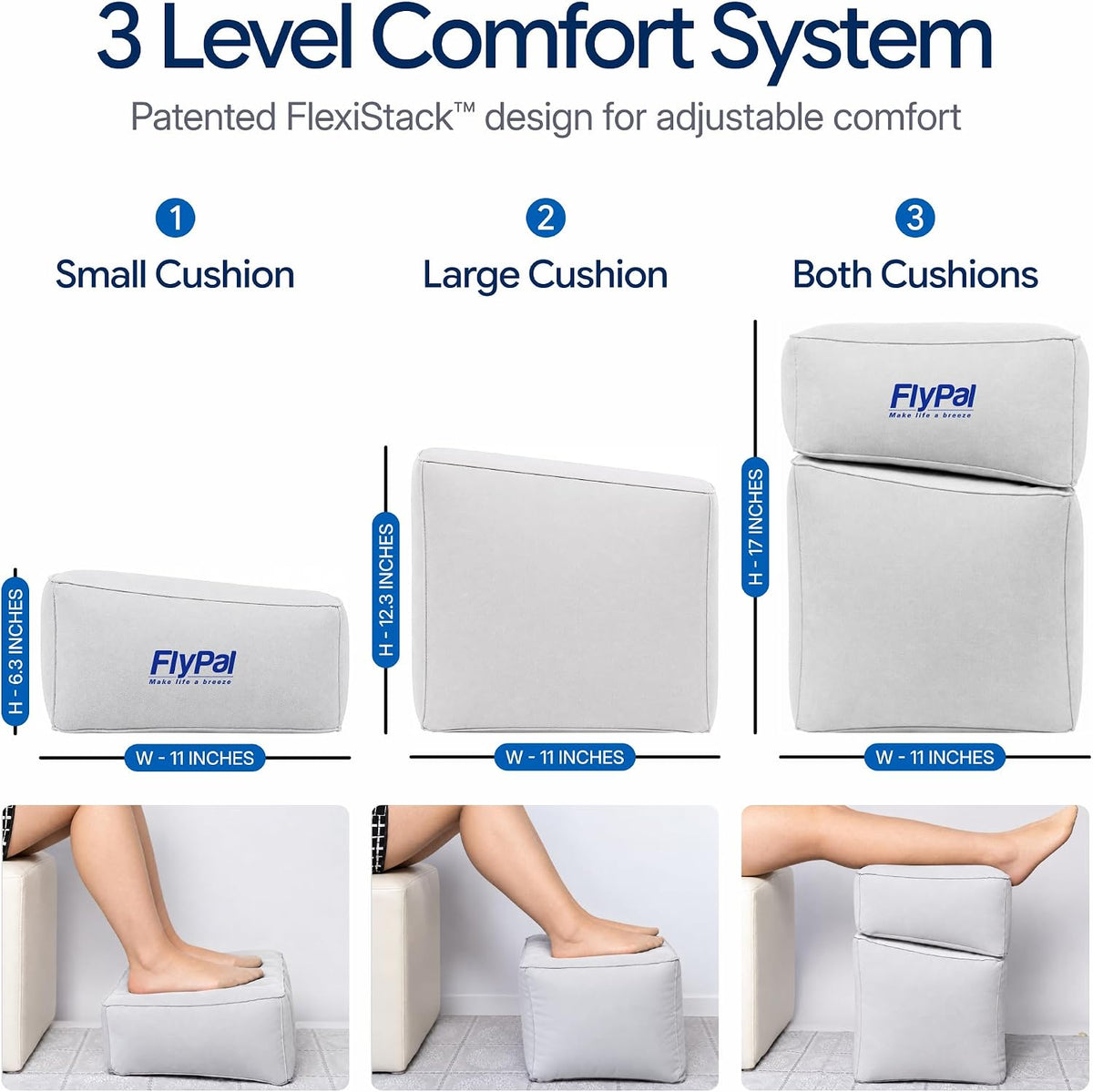 Flypal Inflatable Foot Rest, Adjustable Travel Leg Rest, Kids Airplane Bed