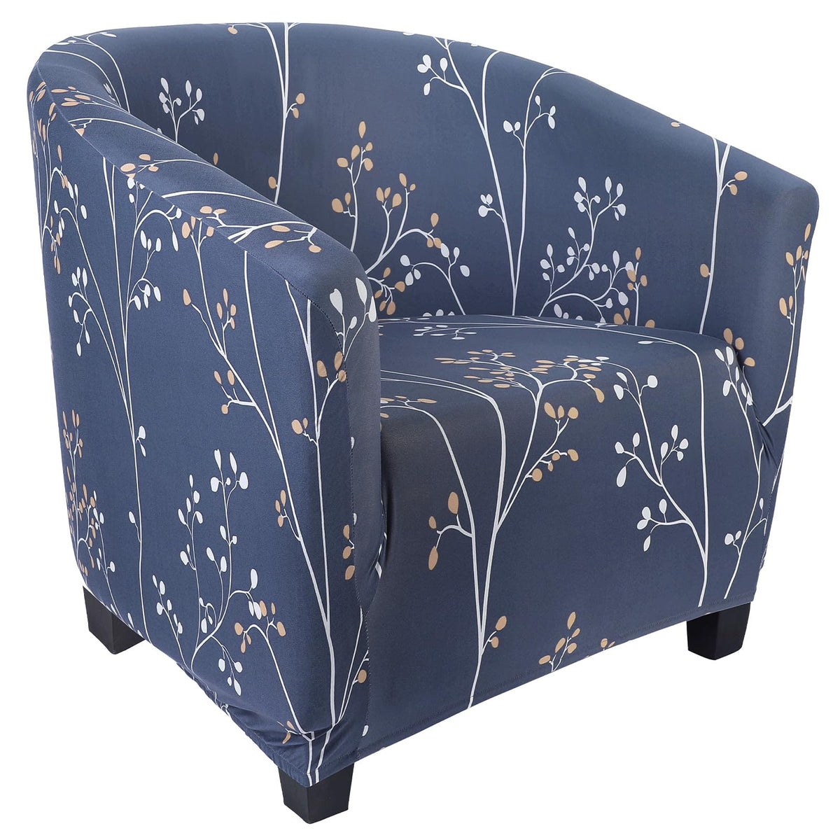 SearchI Club Chair Slipcover Stretch Barrel Chair Covers Jacquard Tub Chair Slipcovers Spandex Armchair Sofa Cover Removable Couch Furniture Protector Arm Chair Cover for Living Room (Beige)