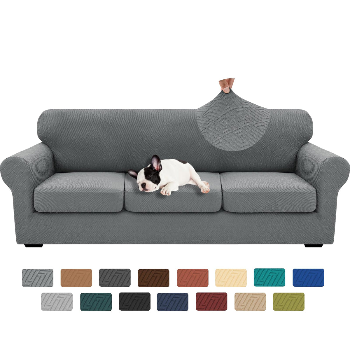 XINEAGE 2-Piece Stretch Armchair Sofa Cover, Washable Couch Covers for Dog