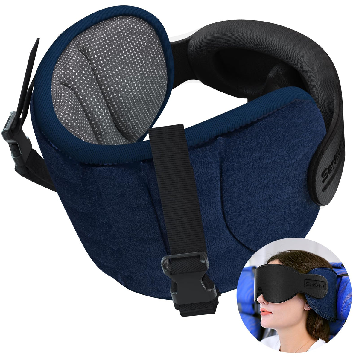 SARISUN Travel Pillows for Airplanes, Stable Head Support, Travel Essential