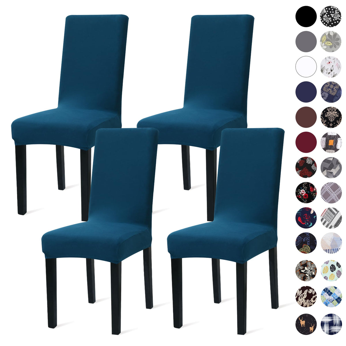 Sufdari Dining Chair Covers,Kitchen Cover,Parsons Slipcover,Spandex Protectors for Room Stretch Chairs Cover Set of 4 -Gray