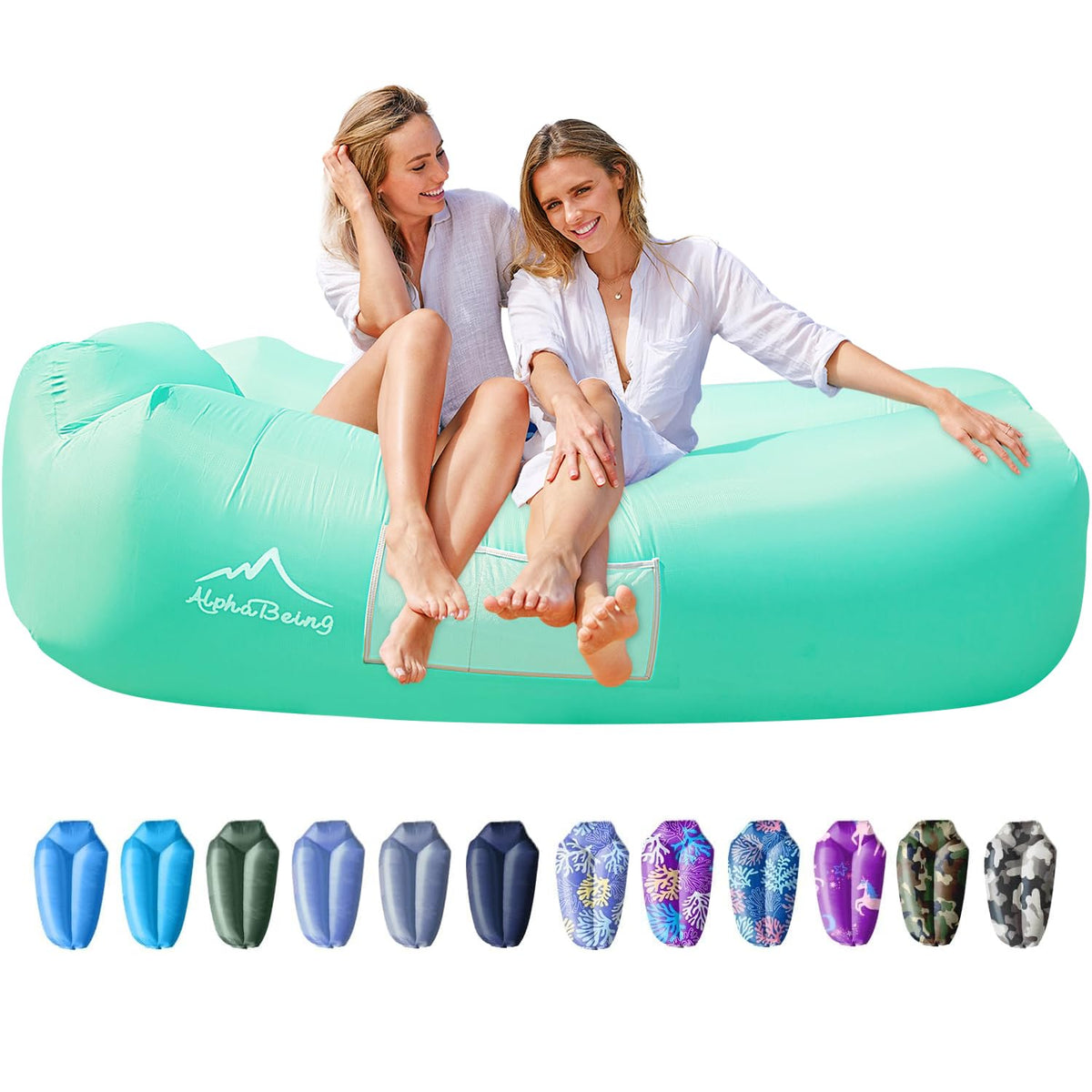 AlphaBeing Inflatable Lounger Beach Chair Accessories, Air Sofa Hammock Inflatable Couch for Camping Backyard Lakeside with Compression Sacks, Ideal Outdoor Gifts for Adults