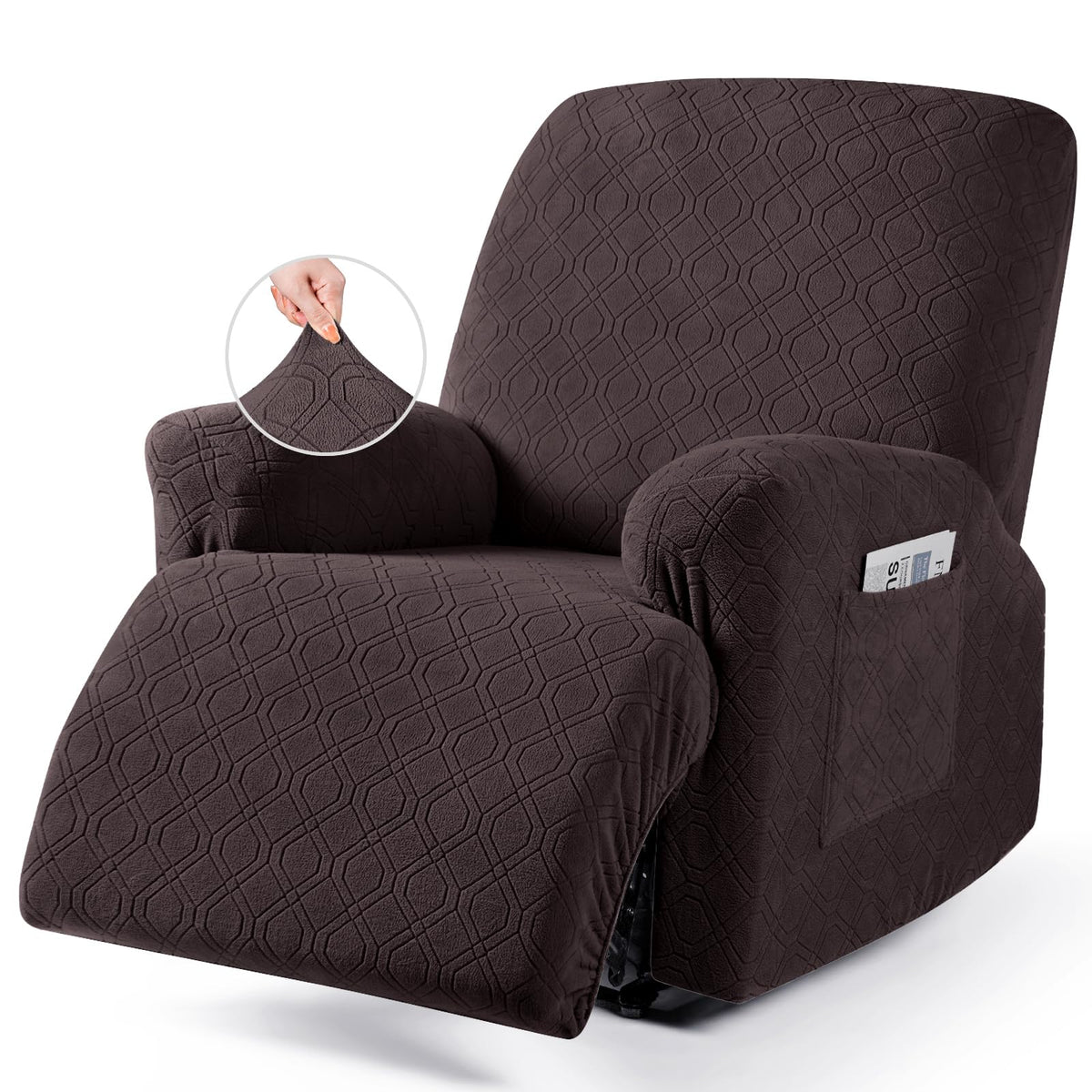VANSOFY Stretch Recliner Chair Cover, Slipcover, Dark Gray, 1 Seater