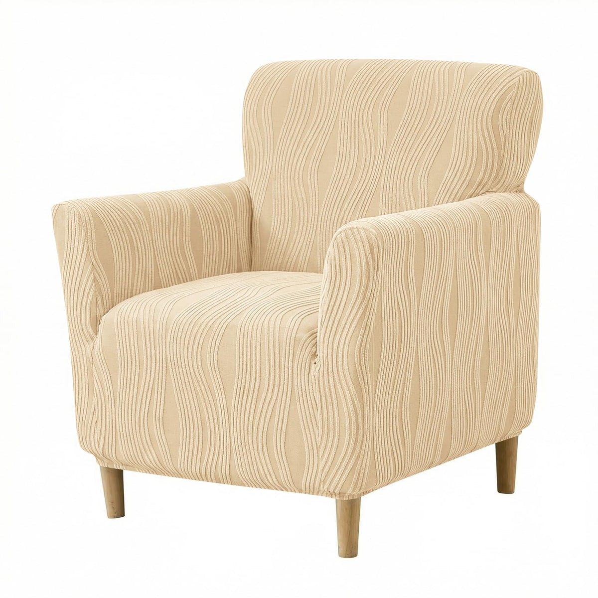 KRFOONN Chair Covers with Arms Armchair Slipcover for Living Room, Beige