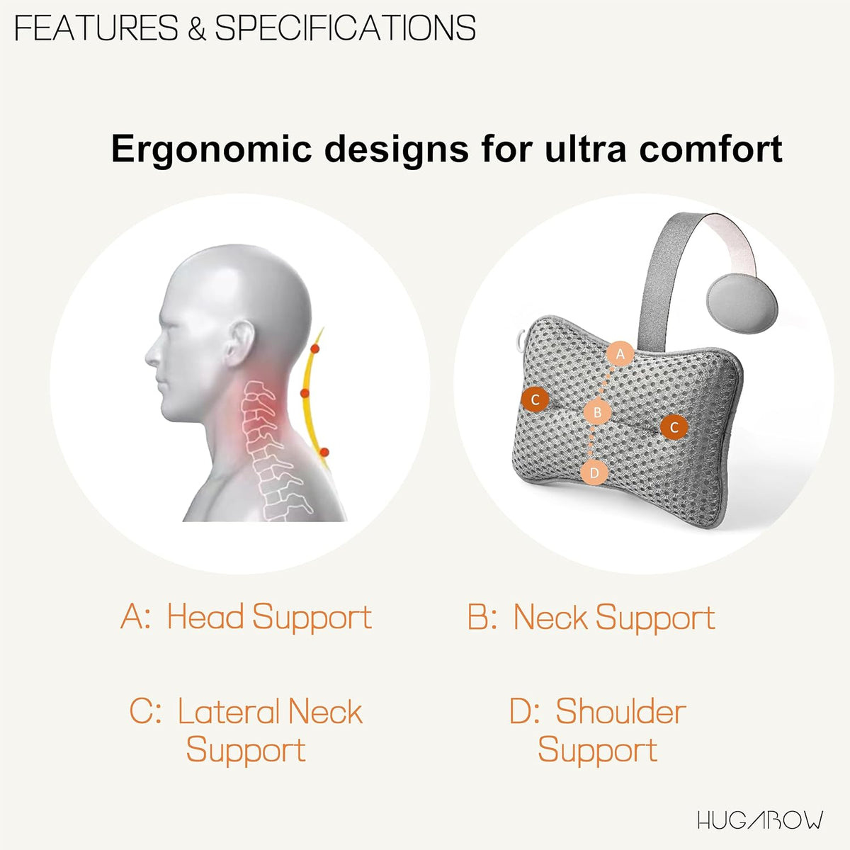 2-Pack Large Pillow for Hot Tub (Grey), Spa, Pool & Chaise Lounge - Universal Headrest & Neck Support Cushion, Adjustable Height with Weighted Strap, 4D Air Mesh, Easy Drying with Hook