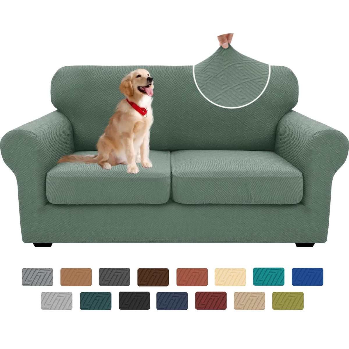 XINEAGE 2-Piece Stretch Armchair Sofa Cover, Washable Couch Covers for Dog