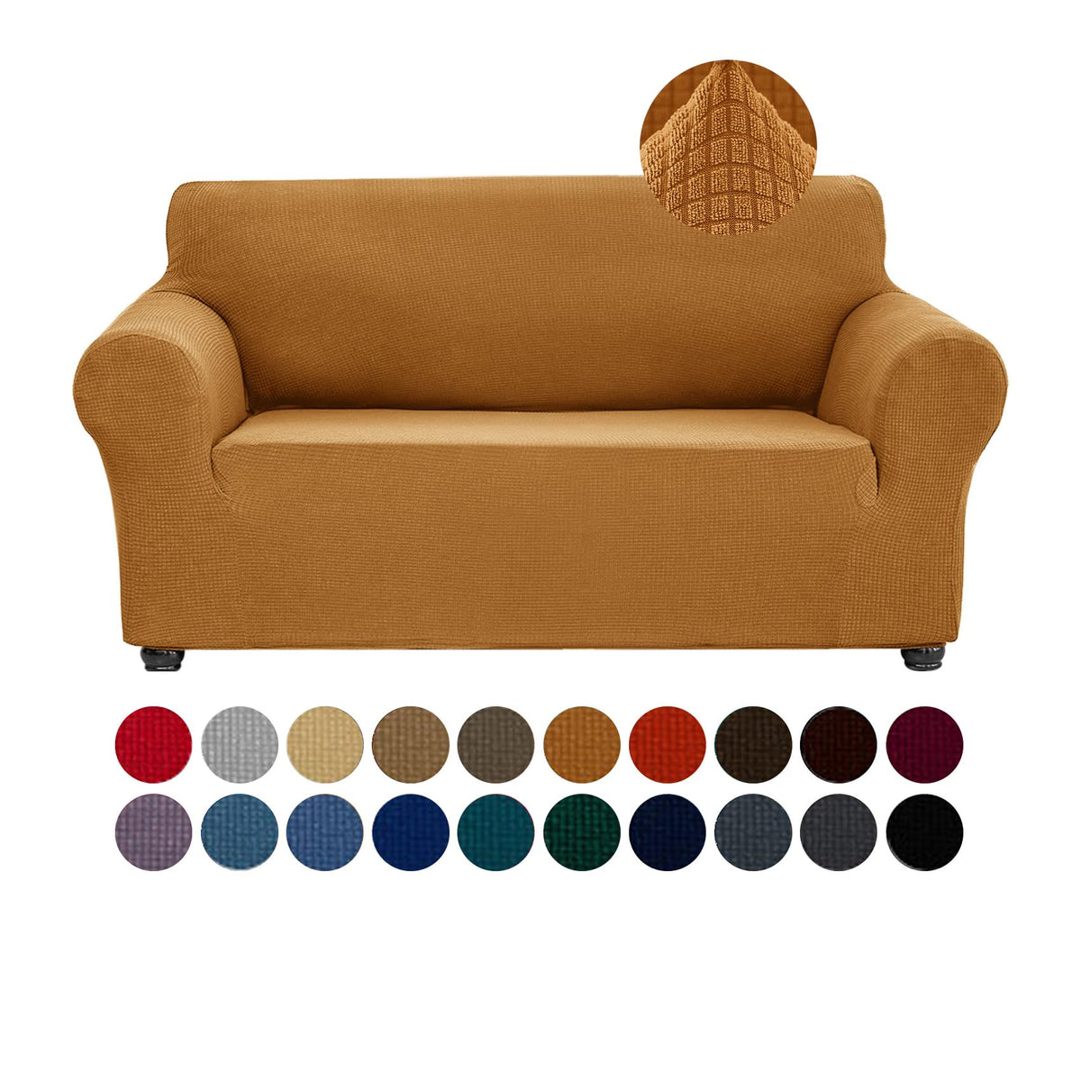 Joccun Stretch Chair Couch Cover,1-Piece Sofa Slipcover Spandex Jacquard Fabric Sofa Covers with Elastic Bottom,Washable Furniture Protector for Dogs,Cats,Kids(Armchair,Wide 35" - 55",Black)