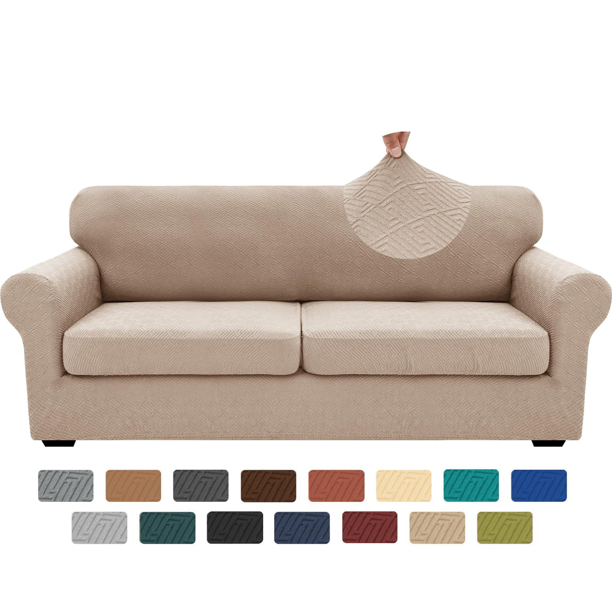 XINEAGE 2-Piece Stretch Armchair Sofa Cover, Washable Couch Covers for Dog
