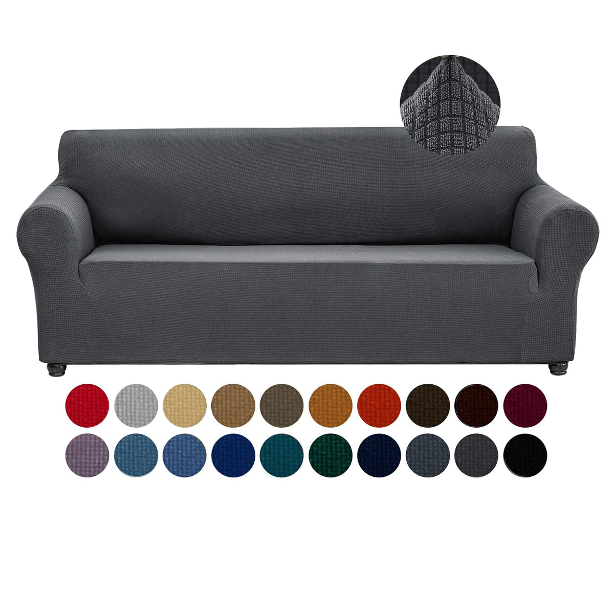 Joccun Stretch Chair Couch Cover,1-Piece Sofa Slipcover Spandex Jacquard Fabric Sofa Covers with Elastic Bottom,Washable Furniture Protector for Dogs,Cats,Kids(Armchair,Wide 35" - 55",Black)