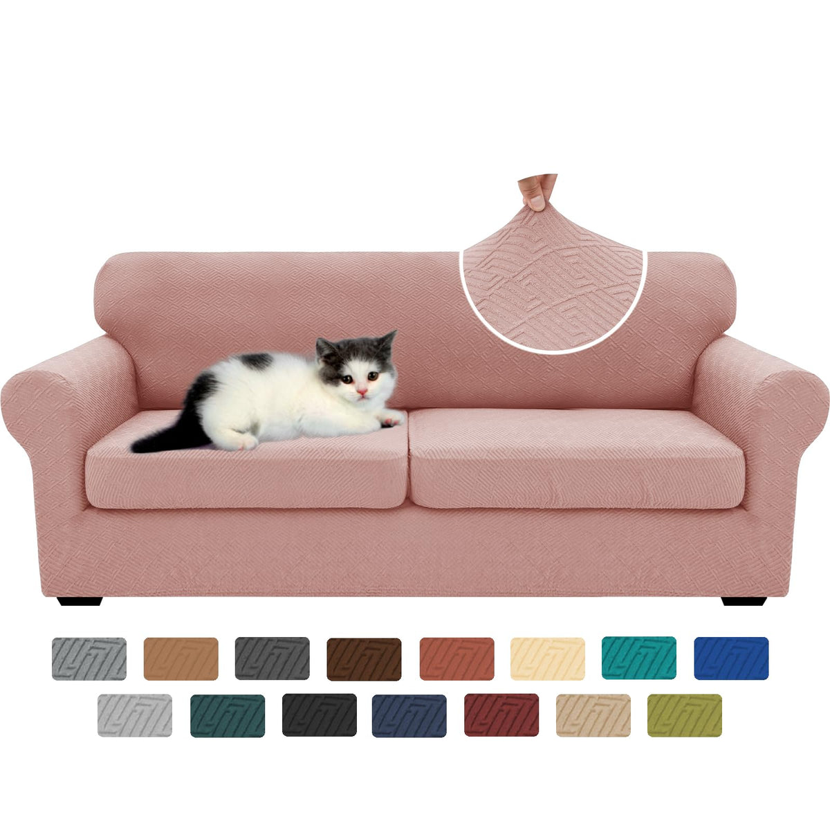 XINEAGE 2-Piece Stretch Armchair Sofa Cover, Washable Couch Covers for Dog
