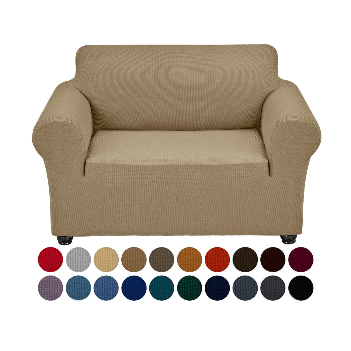 Joccun Stretch Chair Couch Cover,1-Piece Sofa Slipcover Spandex Jacquard Fabric Sofa Covers with Elastic Bottom,Washable Furniture Protector for Dogs,Cats,Kids(Armchair,Wide 35" - 55",Black)