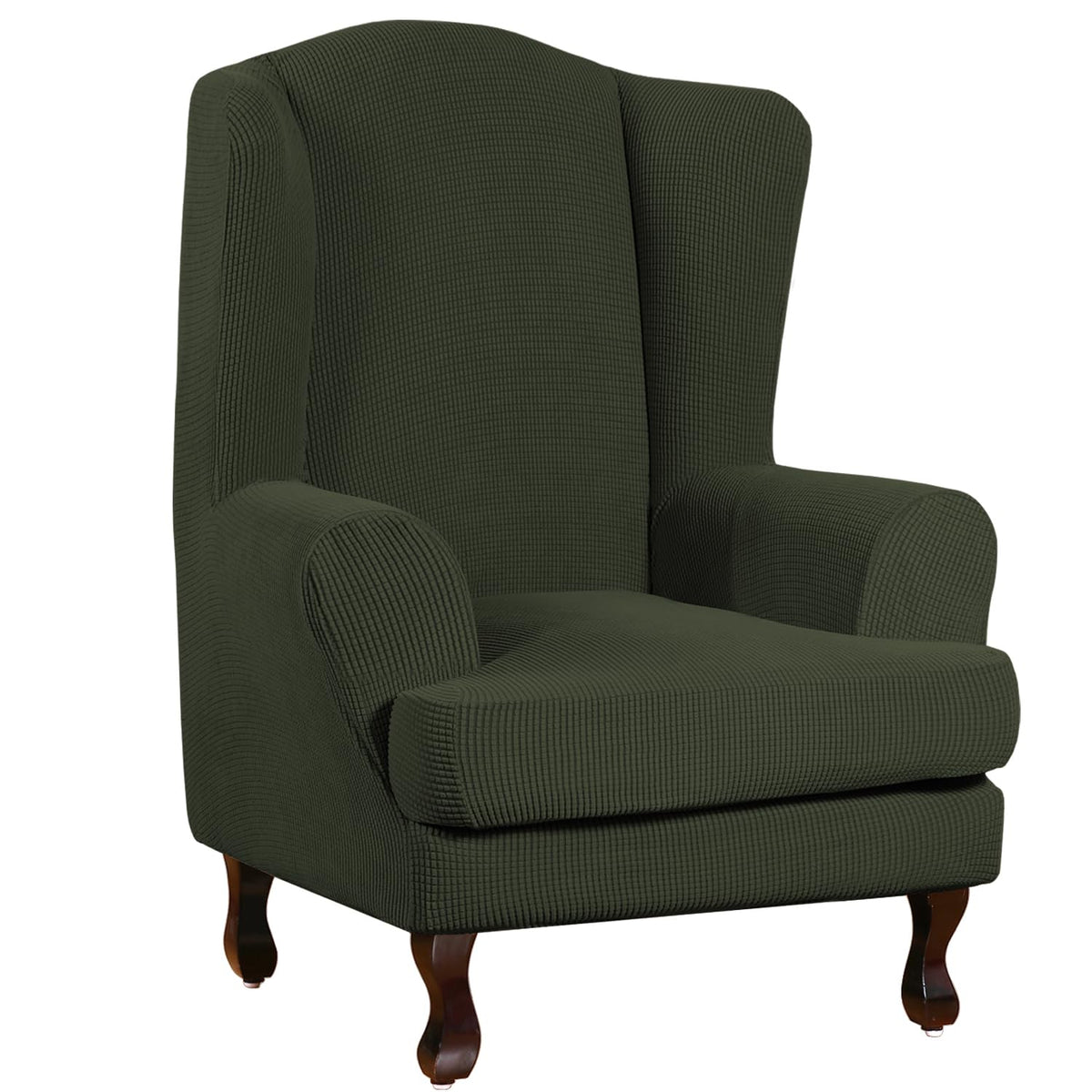 Turquoize 2 Piece Chair Covers for Living Room Armchair Cover Armchair Slipcovers with Arms Feature Thick Jacquard Fabric (Chair,Biscotti Beige)
