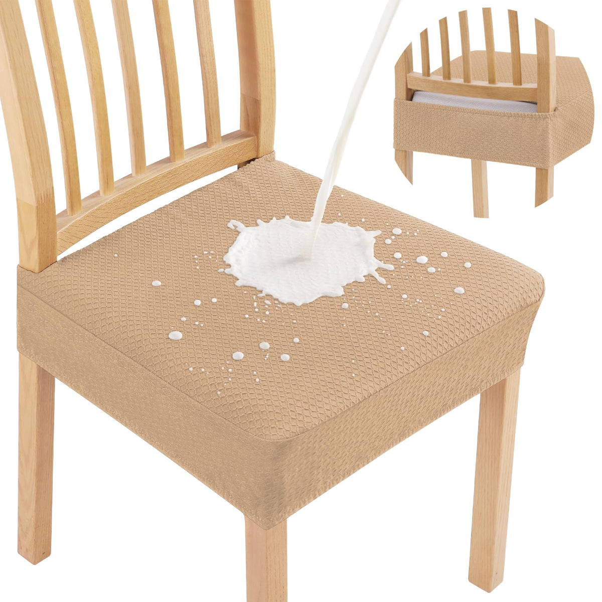 Smiry Waterproof Seat Covers for Dining Room Chairs, Set of 4