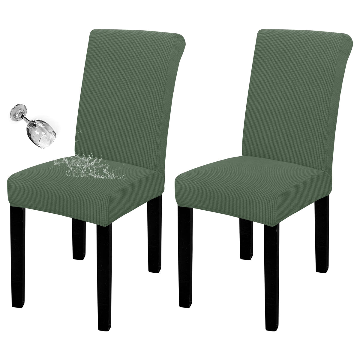 Easy-Going 100% Waterproof Dining Room Chair Covers Set of 6, Large