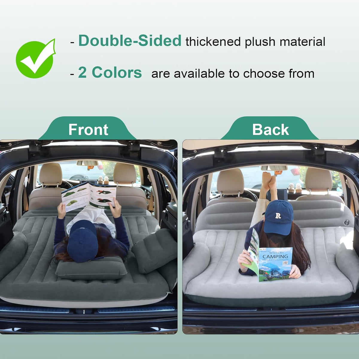 Ciremiv SUV Air Mattress with Pump, Double-Sided Thick Flocked Car Bed