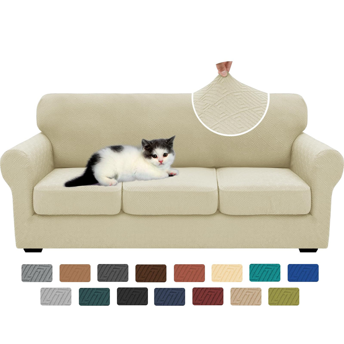 XINEAGE 2-Piece Stretch Armchair Sofa Cover, Washable Couch Covers for Dog