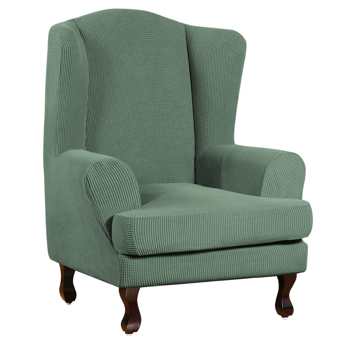 Turquoize 2 Piece Chair Covers for Living Room Armchair Cover Armchair Slipcovers with Arms Feature Thick Jacquard Fabric (Chair,Biscotti Beige)