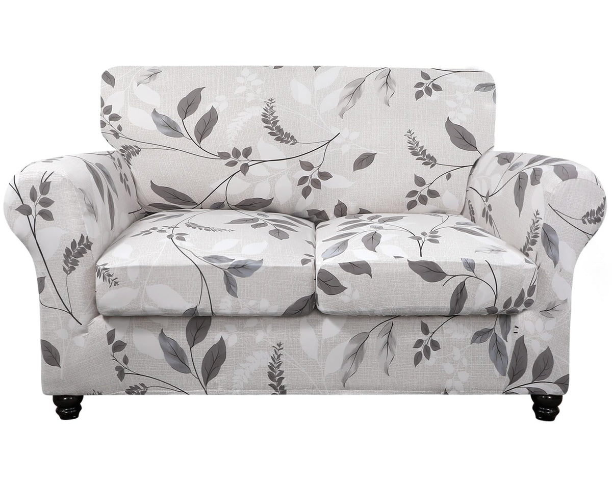 SearchI Stretch Sofa Cover Printed Couch Covers, Floral Pattern 2 Piece Armchair Slipcover with Separate Chair Cushion Cover, Washable Furniture Protector for Living Room(Armchair, Ball Flower)