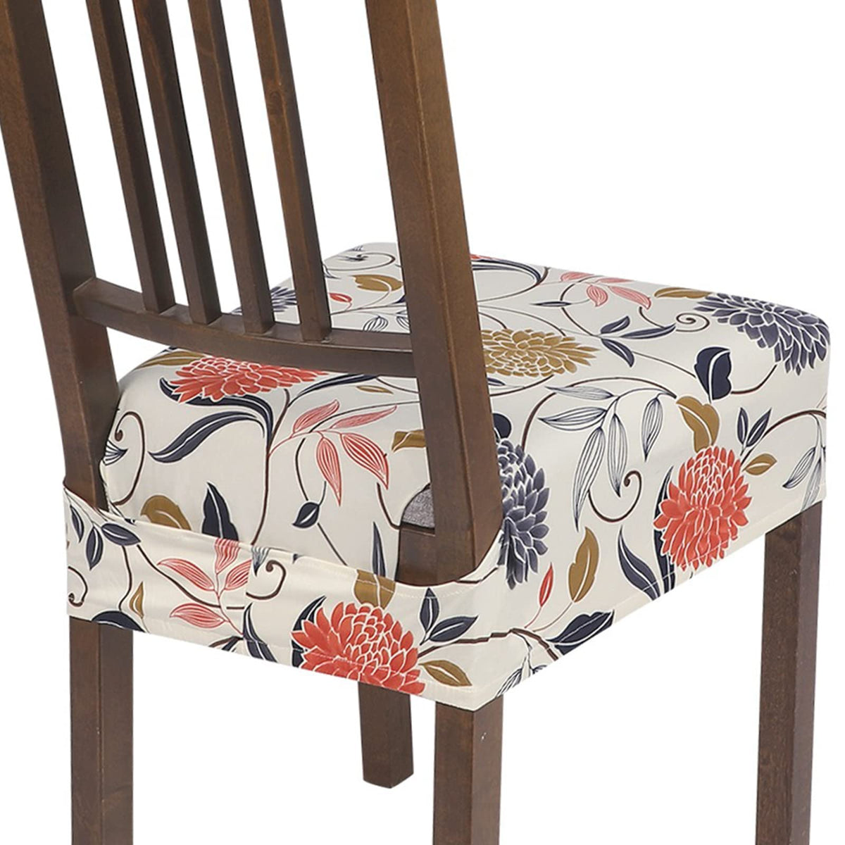 SearchI Dining Chair Seat Covers, Rear Covered(Fall Flower, 4pcs)
