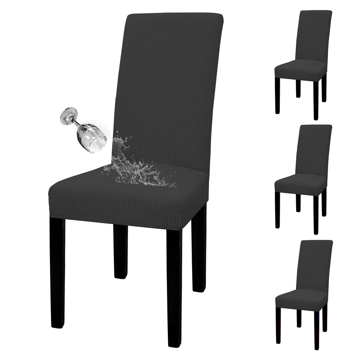 Easy-Going 100% Waterproof Dining Room Chair Covers Set of 6, Large