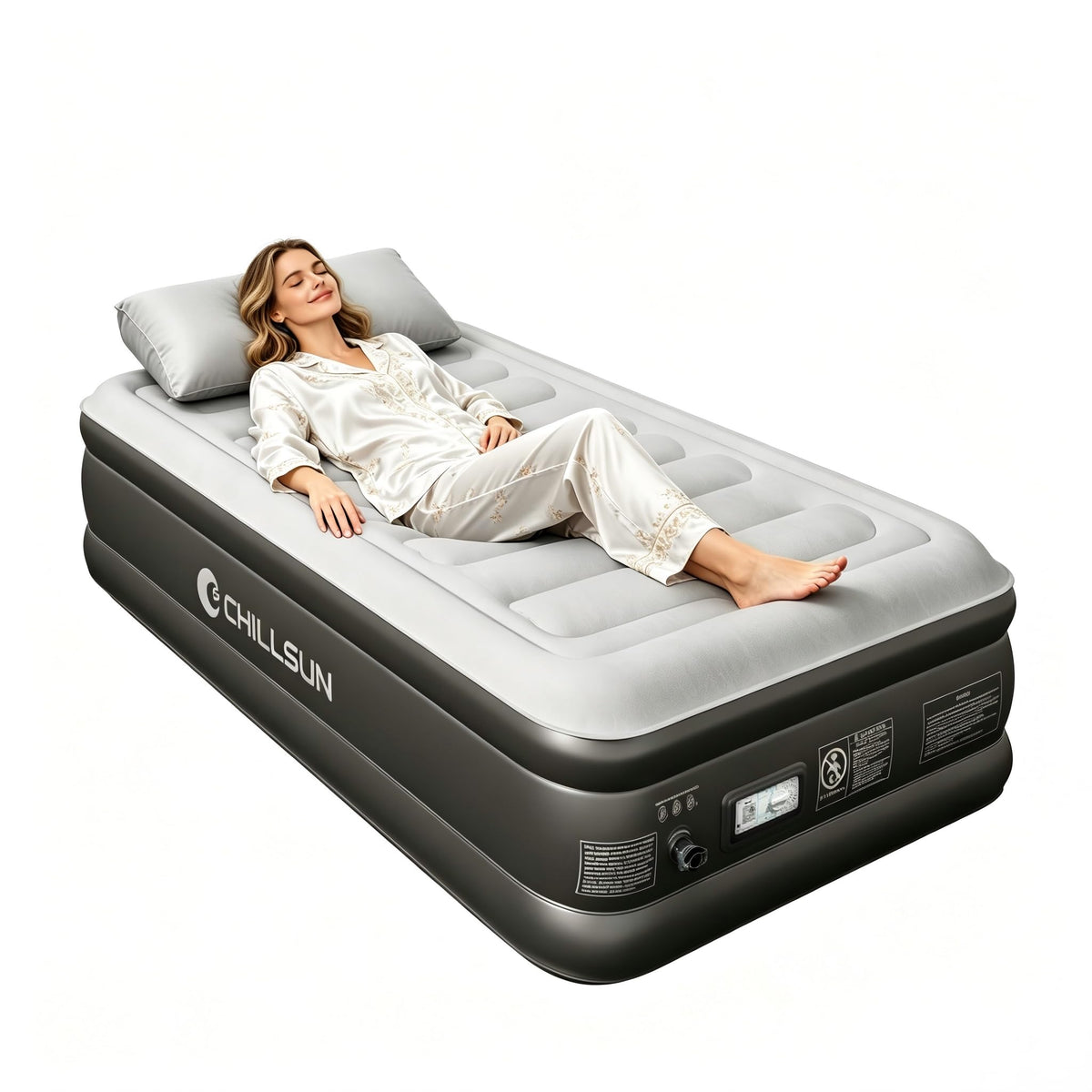 CHILLSUN 2026 Upgraded King Air Mattress with Built in Pump, 18" Raised Comfort Blow up Mattress, Luxury Air Bed Inflatable Mattress for Guests Home& Camping, Colchones Inflables 800lbs Max