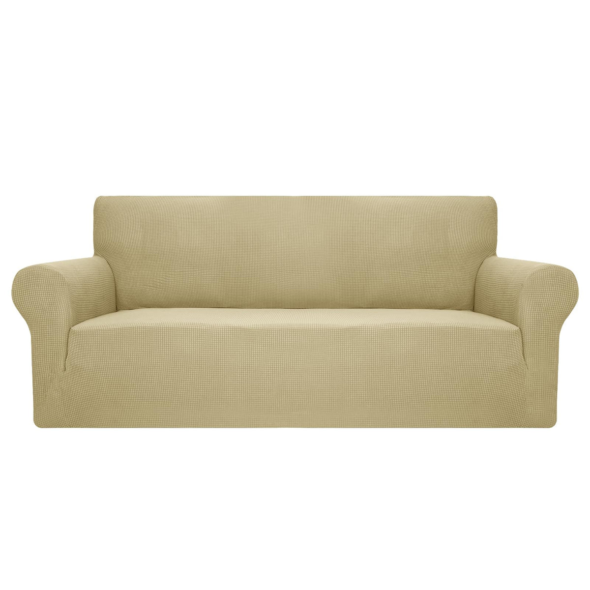 JIVINER Super Stretch Chair Sofa Slipcovers 1-Piece Jacquard Chair Covers for Living Room Soft Anti Slip 1 Seater Couch Furniture Protector Small Checks for Kids Pets (Chair, Light Gray)