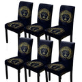 4/6 PCS chair covers and decorations, classic retro and simple gold Buddha printed chair covers and decorations, dirt resistant and removable for cleaning, suitable for home, kitchen, restaurant, hotel chair decoration
