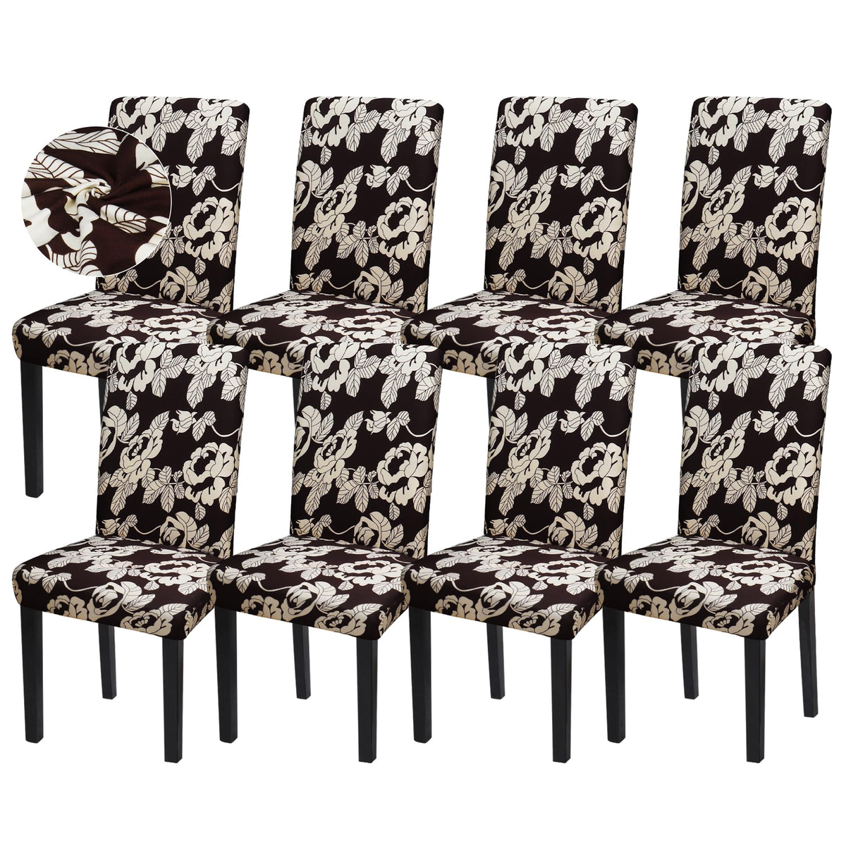 Sufdari Dining Chair Covers,Kitchen Cover,Parsons Slipcover,Spandex Protectors for Room Stretch Chairs Cover Set of 4 -Gray