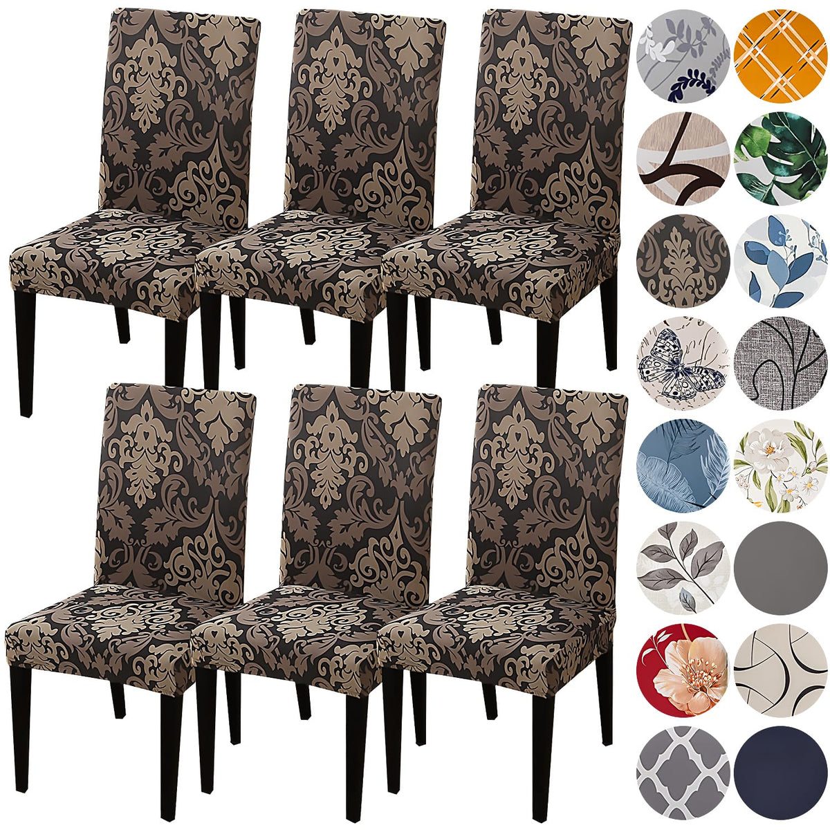 HZDHCLH Chair Covers for Dining Room Set of 4,Stretch Spandex Parsons Chair Slipcovers,Washable Anti-dust Chair Seat Covers for Kitchen,Wedding,Party (Beige, 4 Pack)