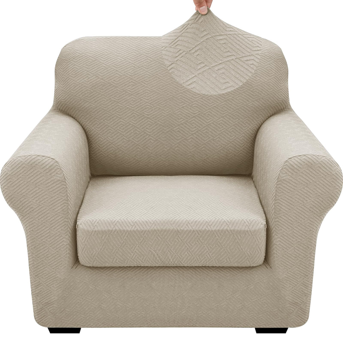 XINEAGE 2-Piece Stretch Armchair Sofa Cover, Washable Couch Covers for Dog
