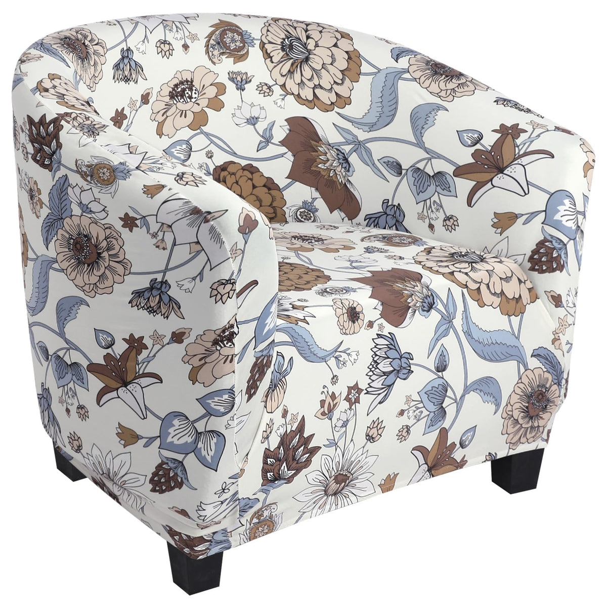 SearchI Club Chair Slipcover Stretch Barrel Chair Covers Jacquard Tub Chair Slipcovers Spandex Armchair Sofa Cover Removable Couch Furniture Protector Arm Chair Cover for Living Room (Beige)