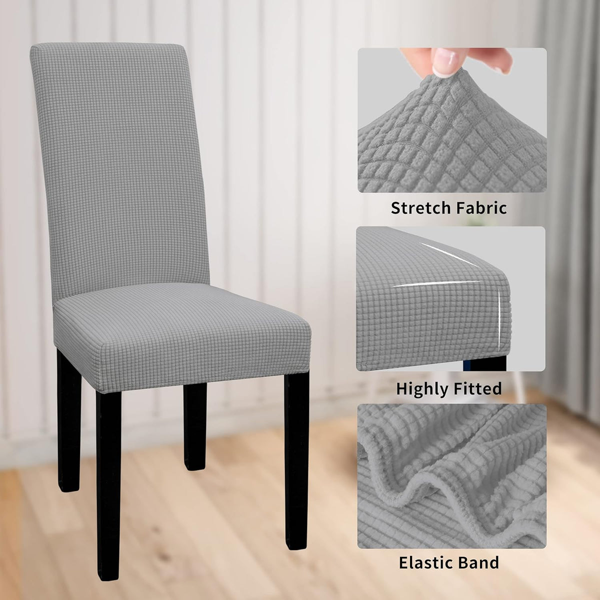 Easy-Going 100% Waterproof Dining Room Chair Covers Set of 6, Large