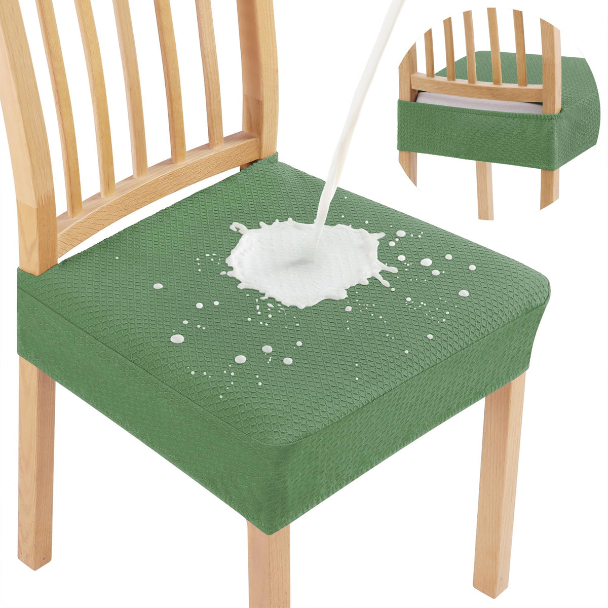 Smiry Waterproof Seat Covers for Dining Room Chairs, Set of 4