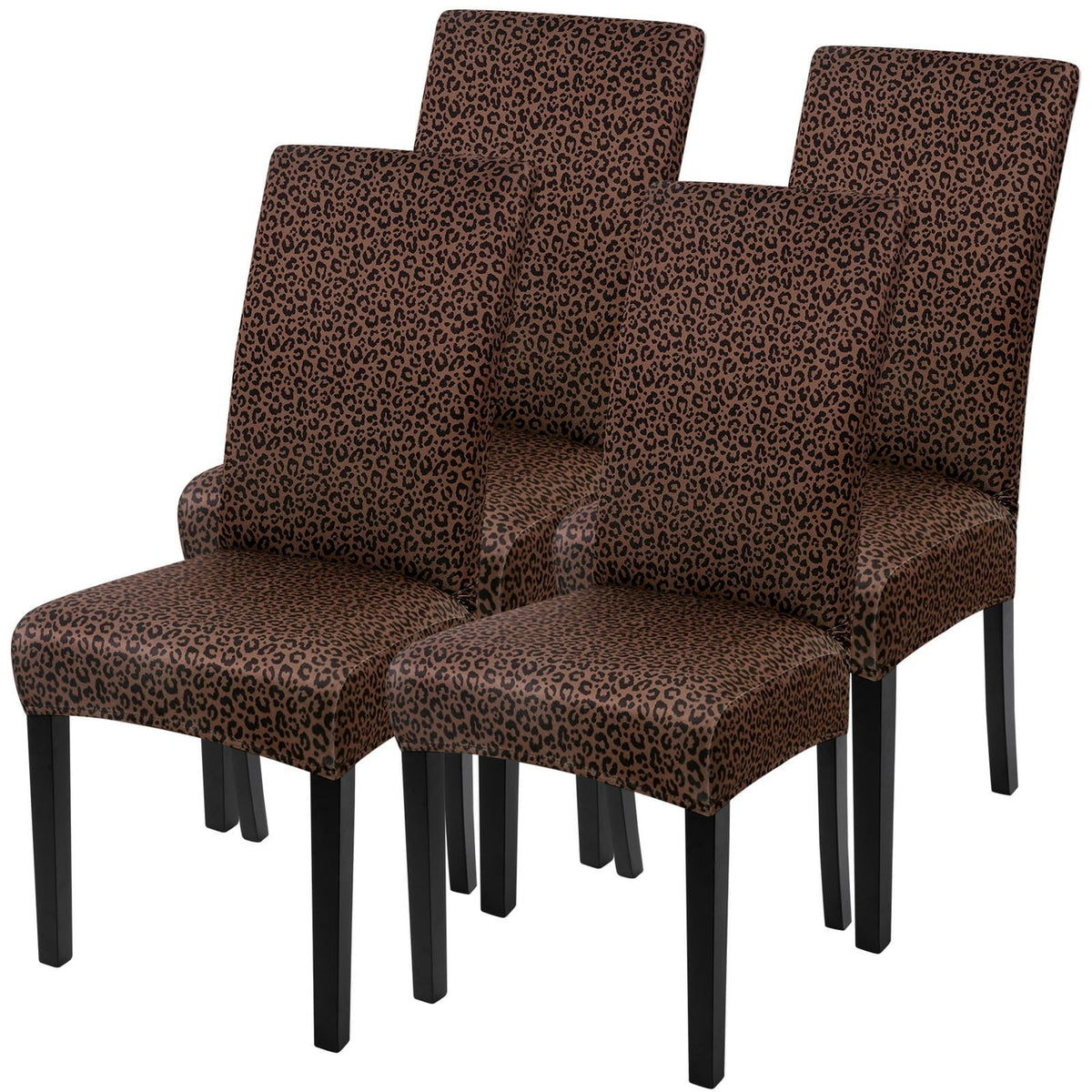 SearchI Chair Covers Slipcovers Set of 4, Spandex Super Fit Stretch Removable Washable Kitchen Parsons Protector for Dining Room,Hotel,Ceremony,Beige+Flowers