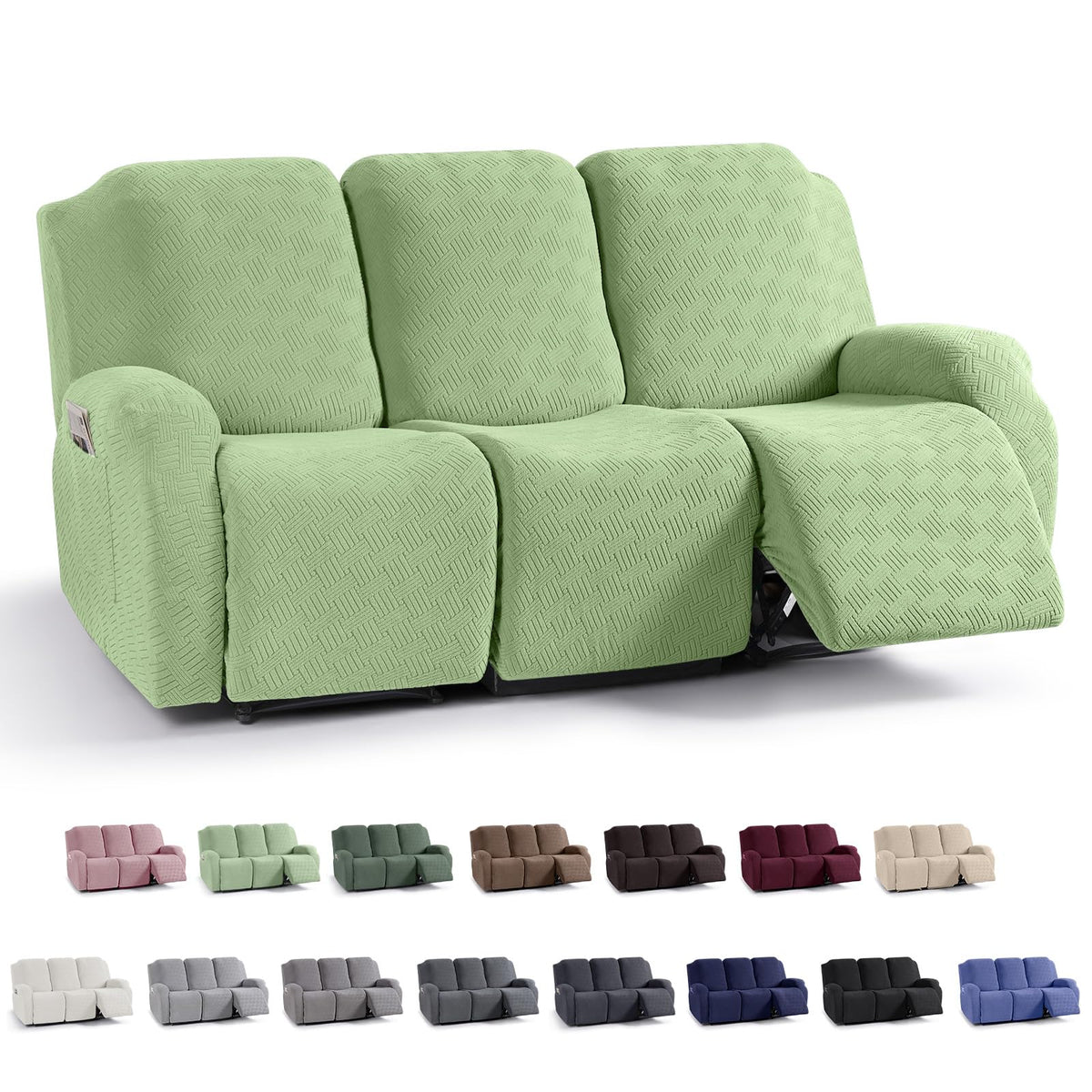 KinCam Recliner Chair Covers, Stretch Reclining Cover, Dark Gray