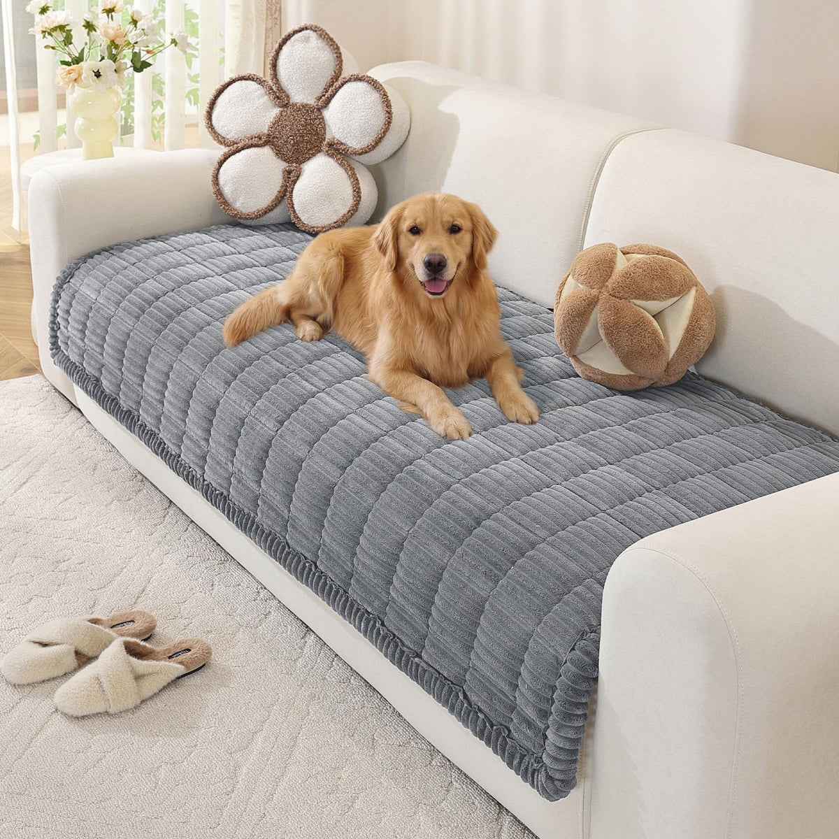 OstepDecor Couch Cover for Dogs, Washable Non Slip Sofa Cover for Pets