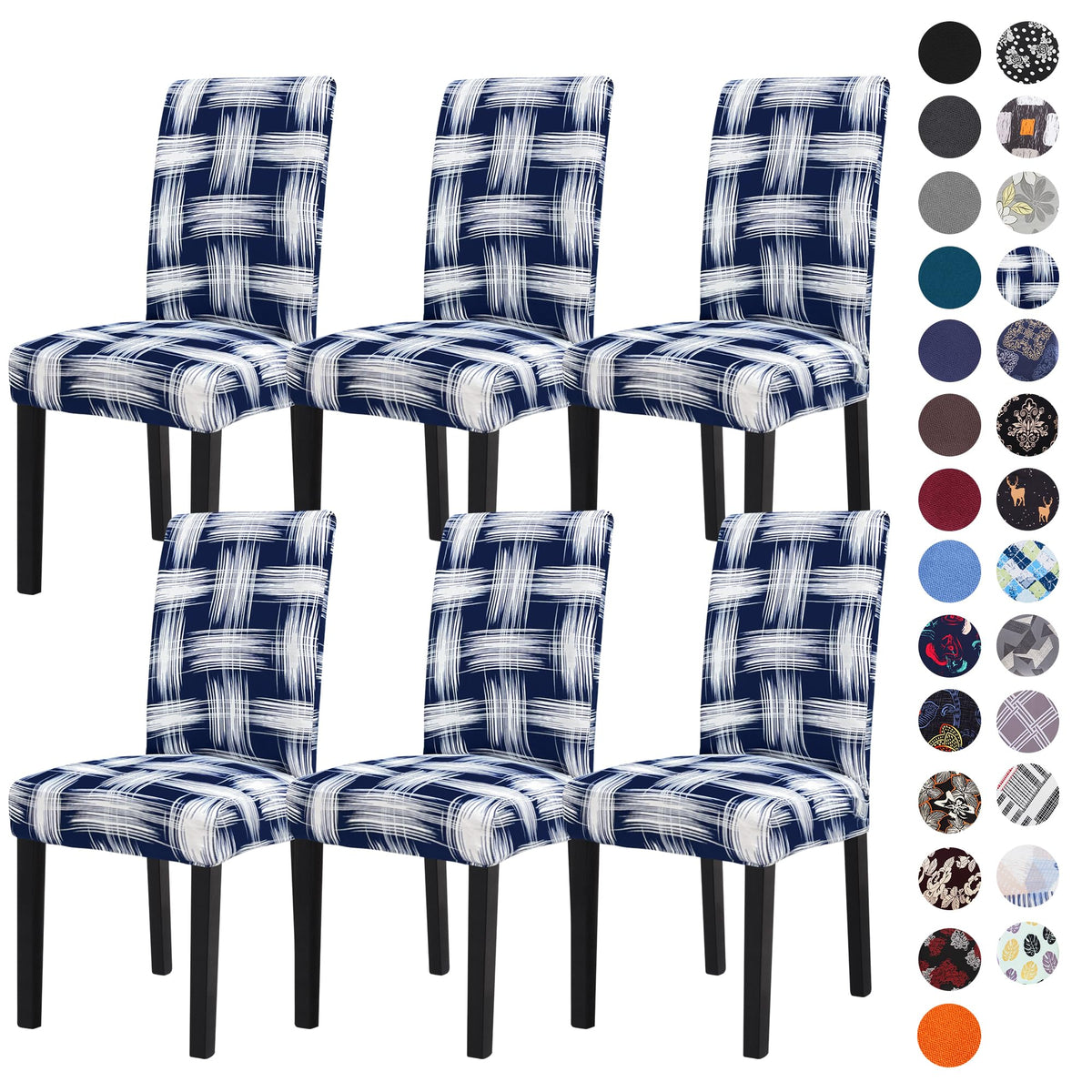 Sufdari Dining Chair Covers,Kitchen Cover,Parsons Slipcover,Spandex Protectors for Room Stretch Chairs Cover Set of 4 -Gray