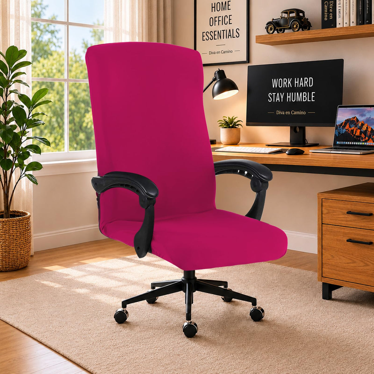 Water-resistant Stretchable Computer Chair Covers - Washable Rotating Backrest and Seat Protectors for Pets - Black