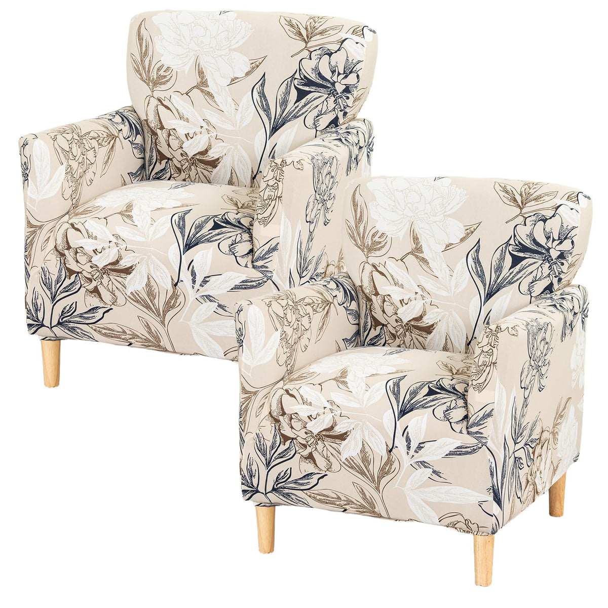 KRFOONN Chair Covers with Arms Armchair Slipcover for Living Room, Beige