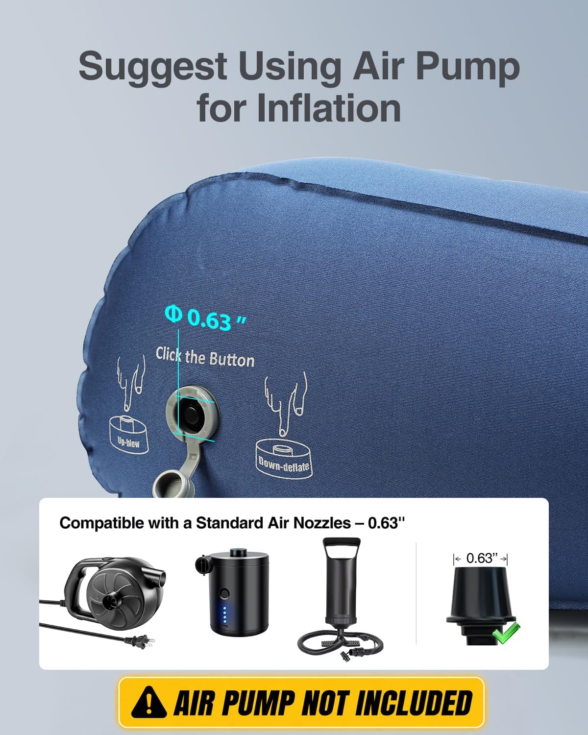 Luxtude Inflatable Wedge Pillow for Traveling, Travel Bed Wedge Pillow