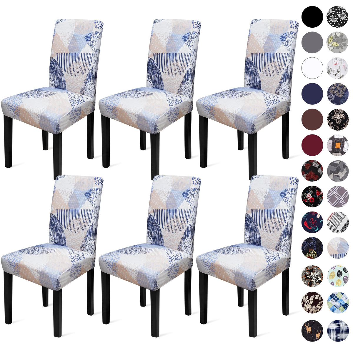 Sufdari Dining Chair Covers,Kitchen Cover,Parsons Slipcover,Spandex Protectors for Room Stretch Chairs Cover Set of 4 -Gray