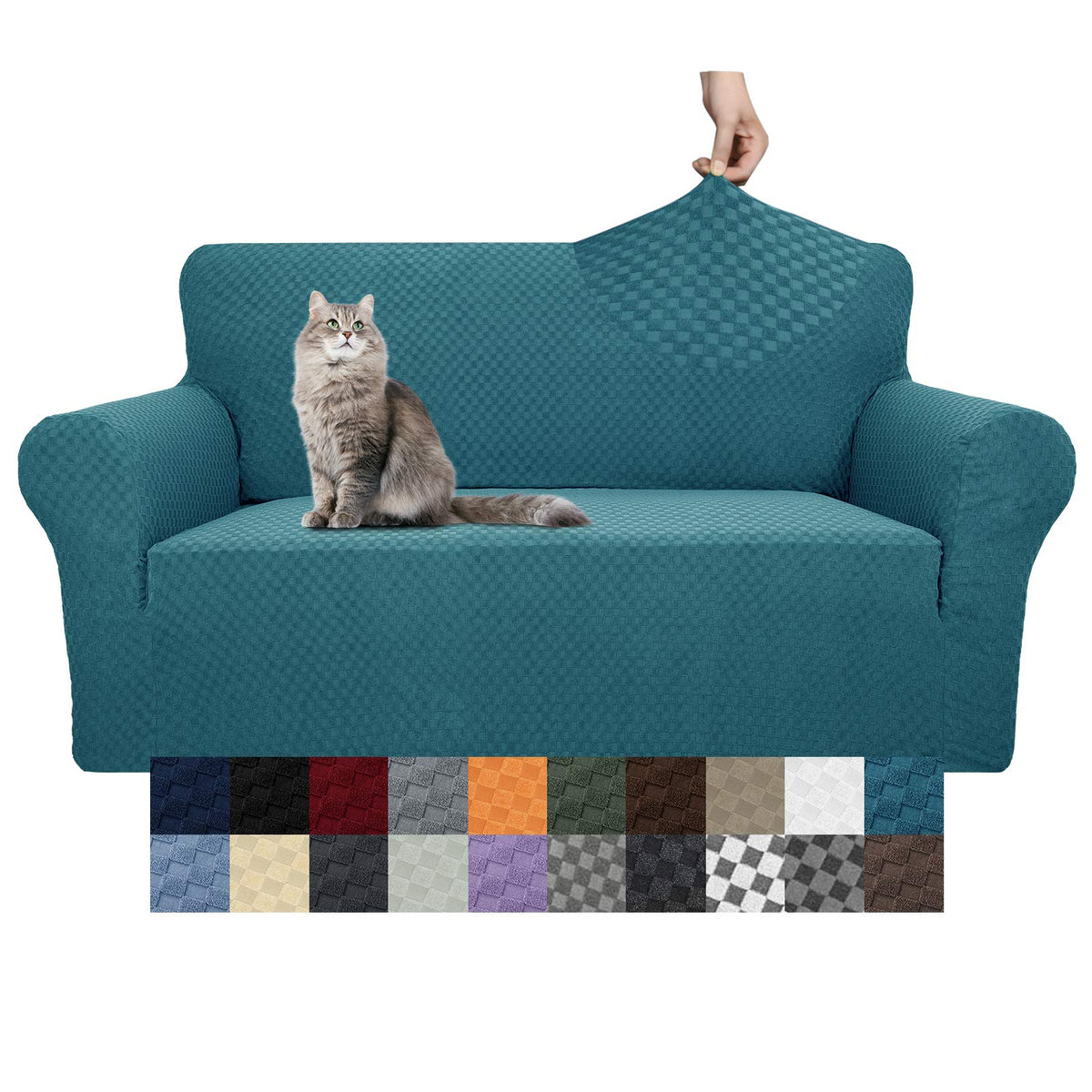 YEMYHOM Couch Cover Latest Jacquard Design High Stretch Sofa Chair Covers for Living Room, Pet Dog Cat Proof Armchair Slipcover Non Slip Magic Elastic Furniture Protector (Chair, Light Gray)