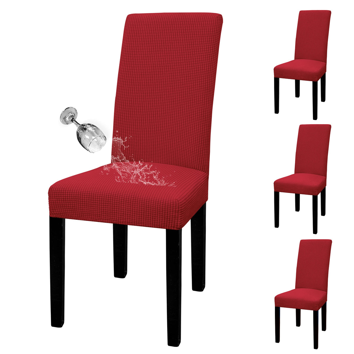 Easy-Going 100% Waterproof Dining Room Chair Covers Set of 6, Large