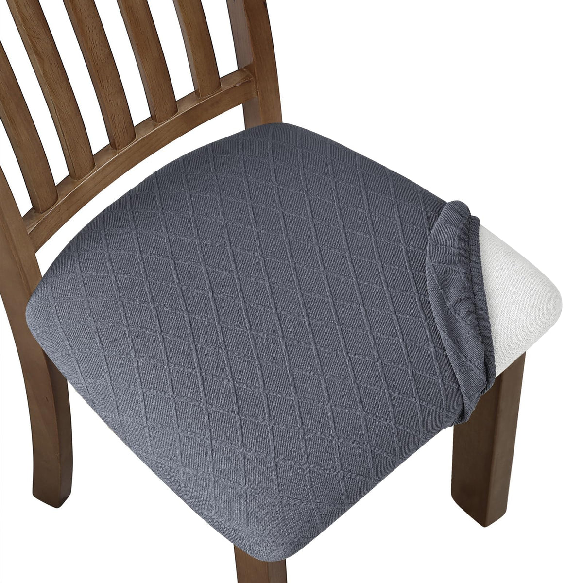 Fuloon Dining Chair Seat Covers Stretch Slipcovers, 6 Pack, Beige