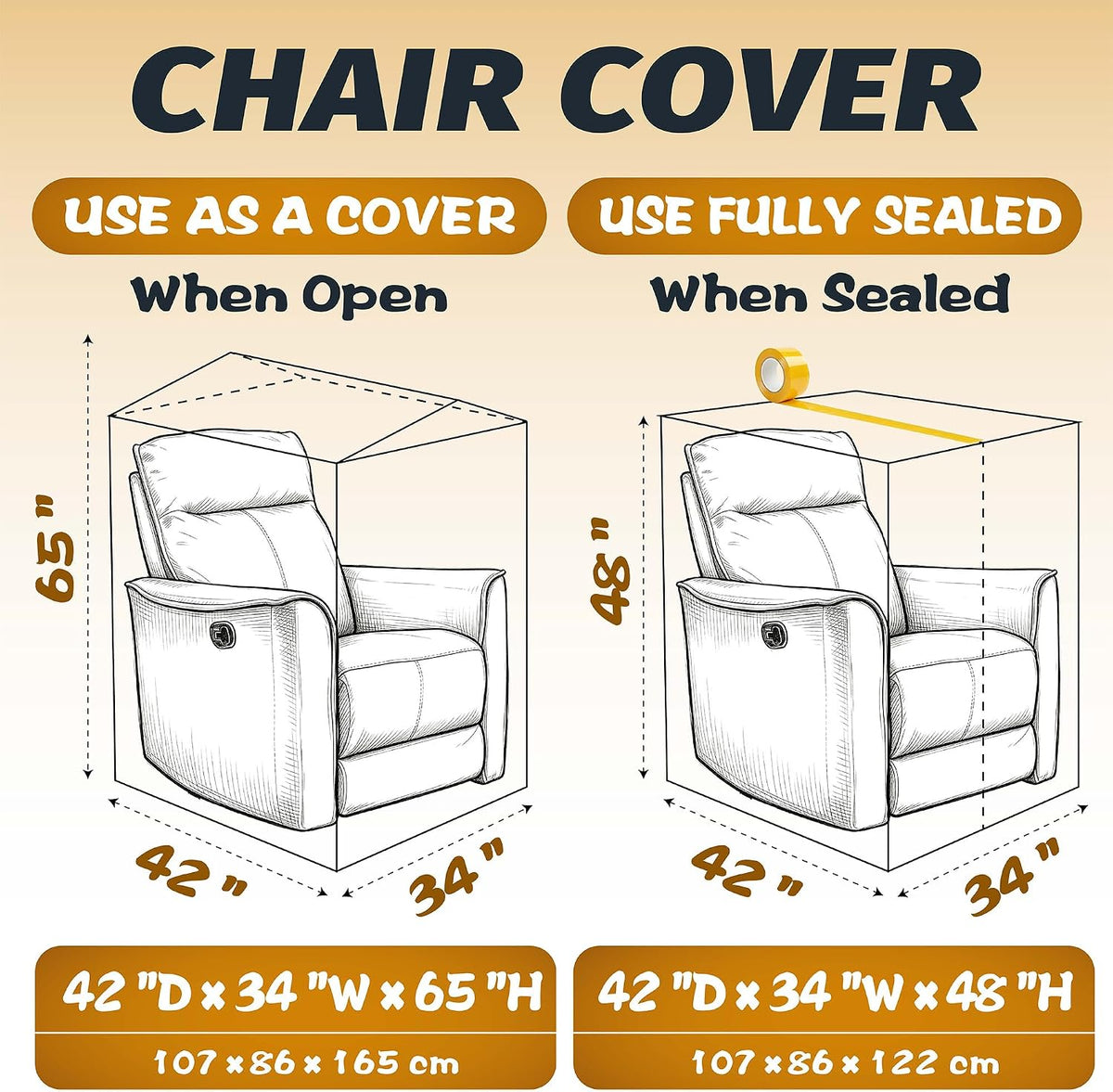 Clear Plastic Moving Chair Furniture Covers for Storage