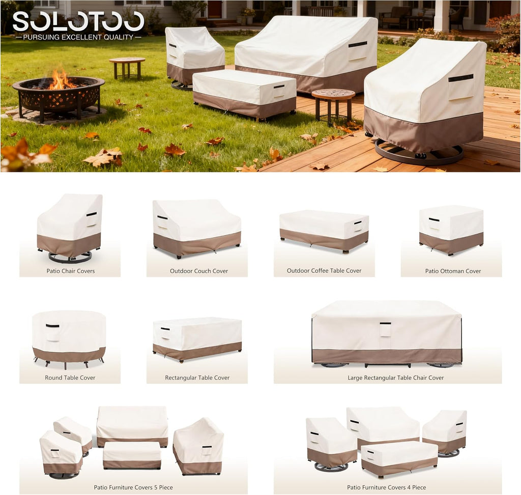 Patio Chair Covers Waterproof 2 Pack, 33" W x 35" D x 36" H