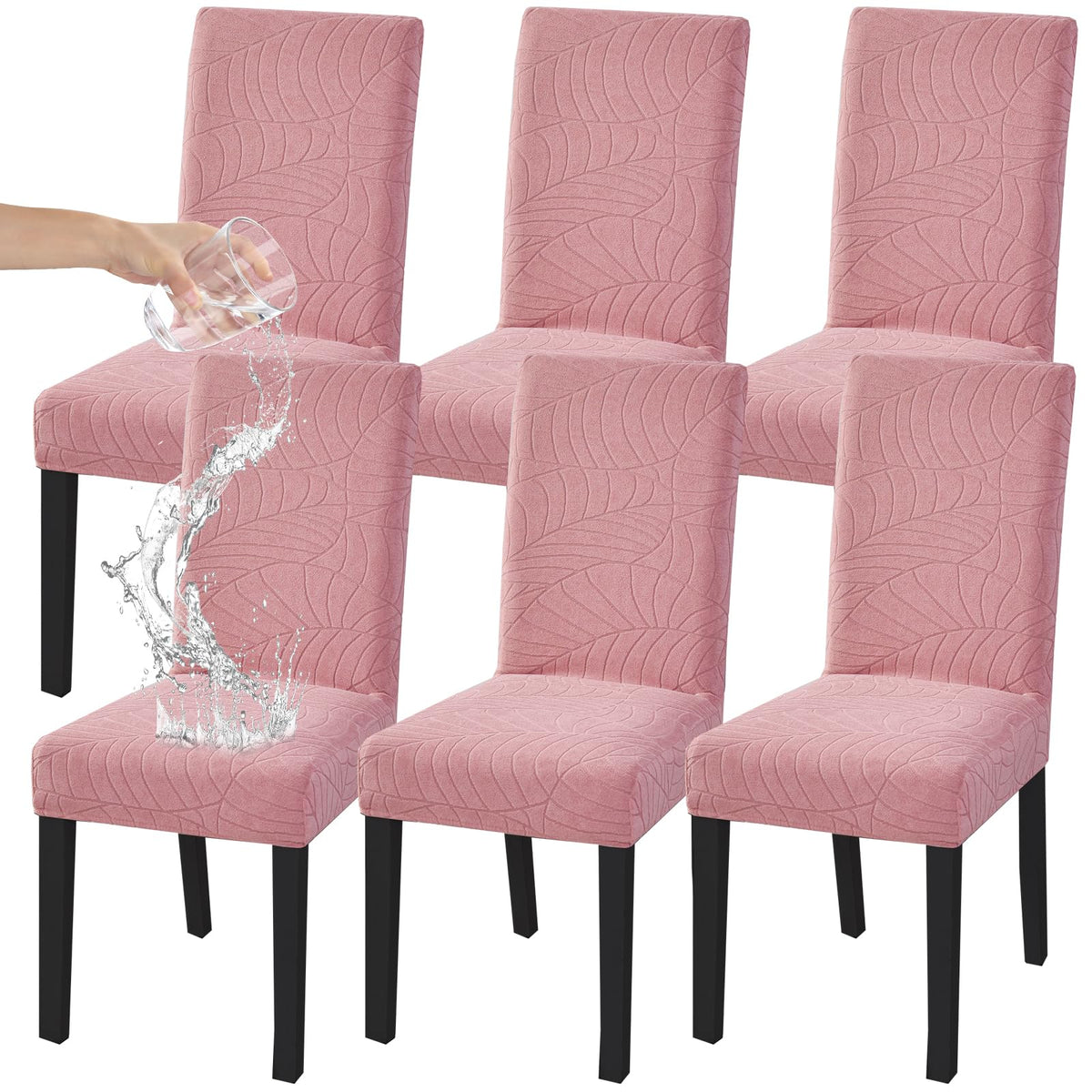 HZDHCLH Chair Covers for Dining Room Set of 4,Stretch Spandex Parsons Chair Slipcovers,Washable Anti-dust Chair Seat Covers for Kitchen,Wedding,Party (Beige, 4 Pack)