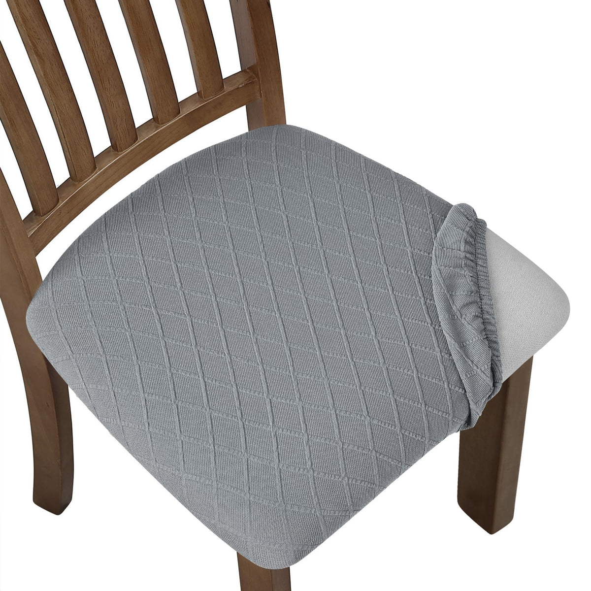 Fuloon Dining Chair Seat Covers Stretch Slipcovers, 6 Pack, Beige
