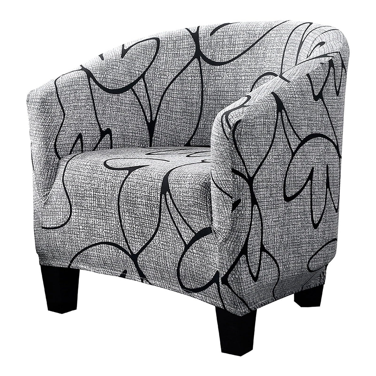 SearchI Club Chair Slipcover Stretch Barrel Chair Covers Jacquard Tub Chair Slipcovers Spandex Armchair Sofa Cover Removable Couch Furniture Protector Arm Chair Cover for Living Room (Beige)